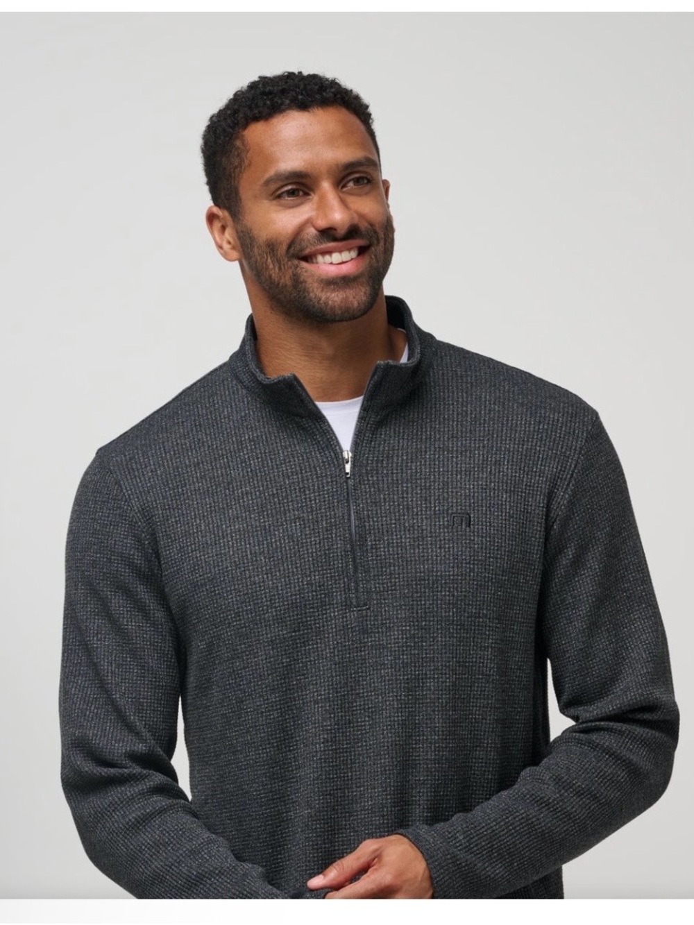 NWOT Travis Mathew Last Sunset Quarter Zip M gray